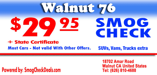 29.95 Smog Check in Walnut, Print our Smog Test Coupon
